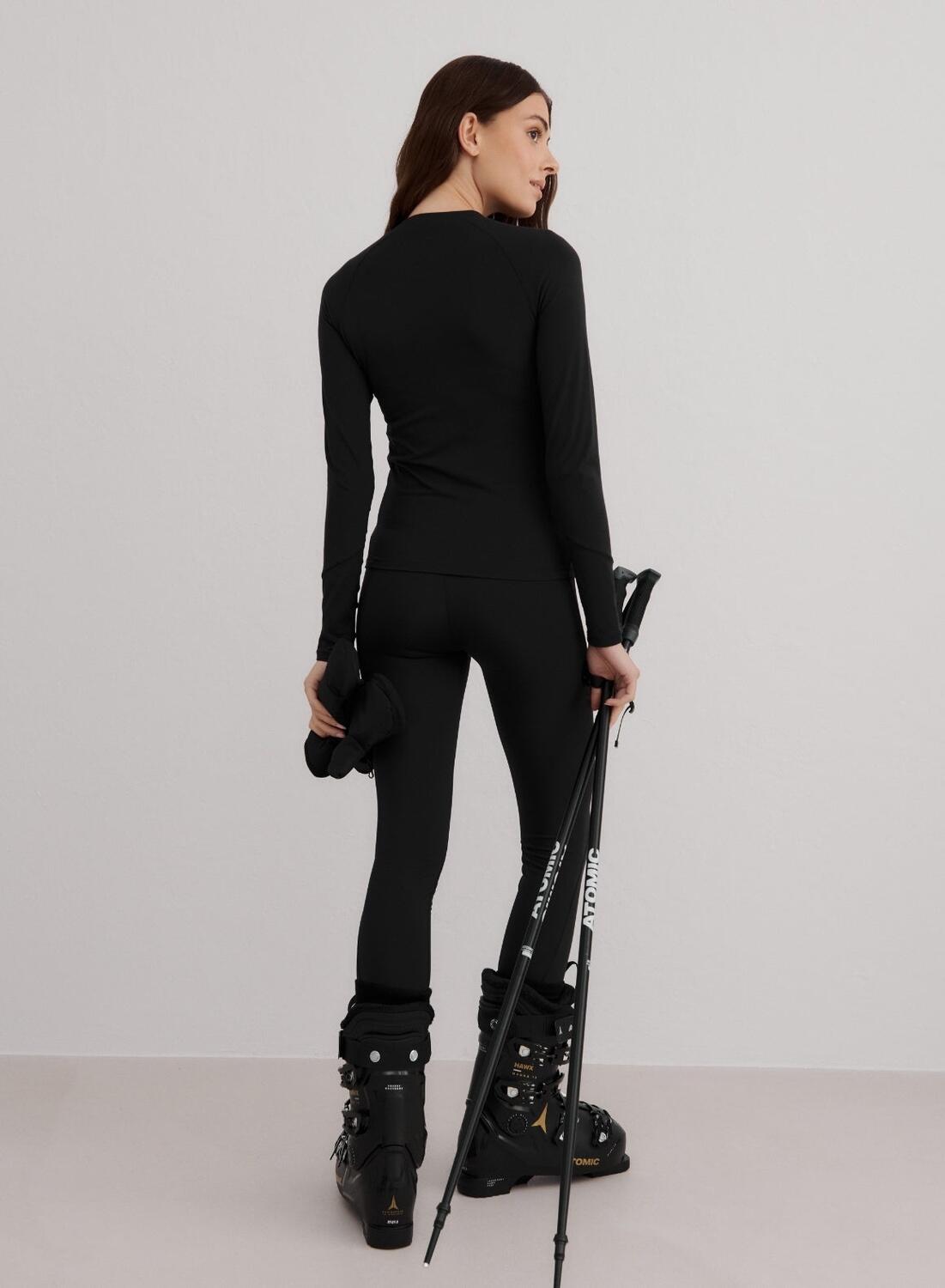 Donna Strato Base Manica Lunga Traspirante Elasticizzata Nero 5/6