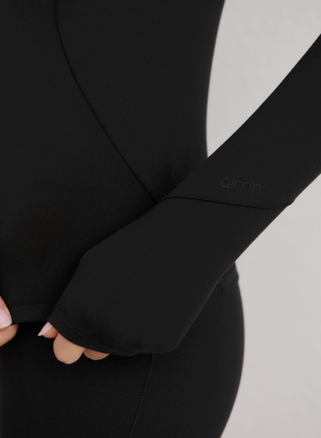 Donna Strato Base Manica Lunga Traspirante Elasticizzata Nero 6/6