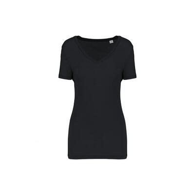 Dames-t-shirt met v-hals kariban lyocell tencel™