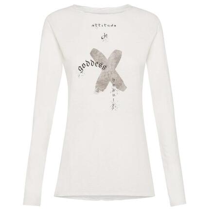 Deha Graphic Langarm T-Shirt Dame