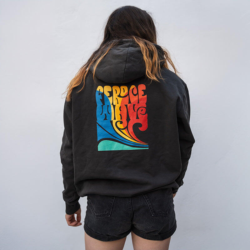 Hoodie coton bio Feroce Wave - Noir 4/5