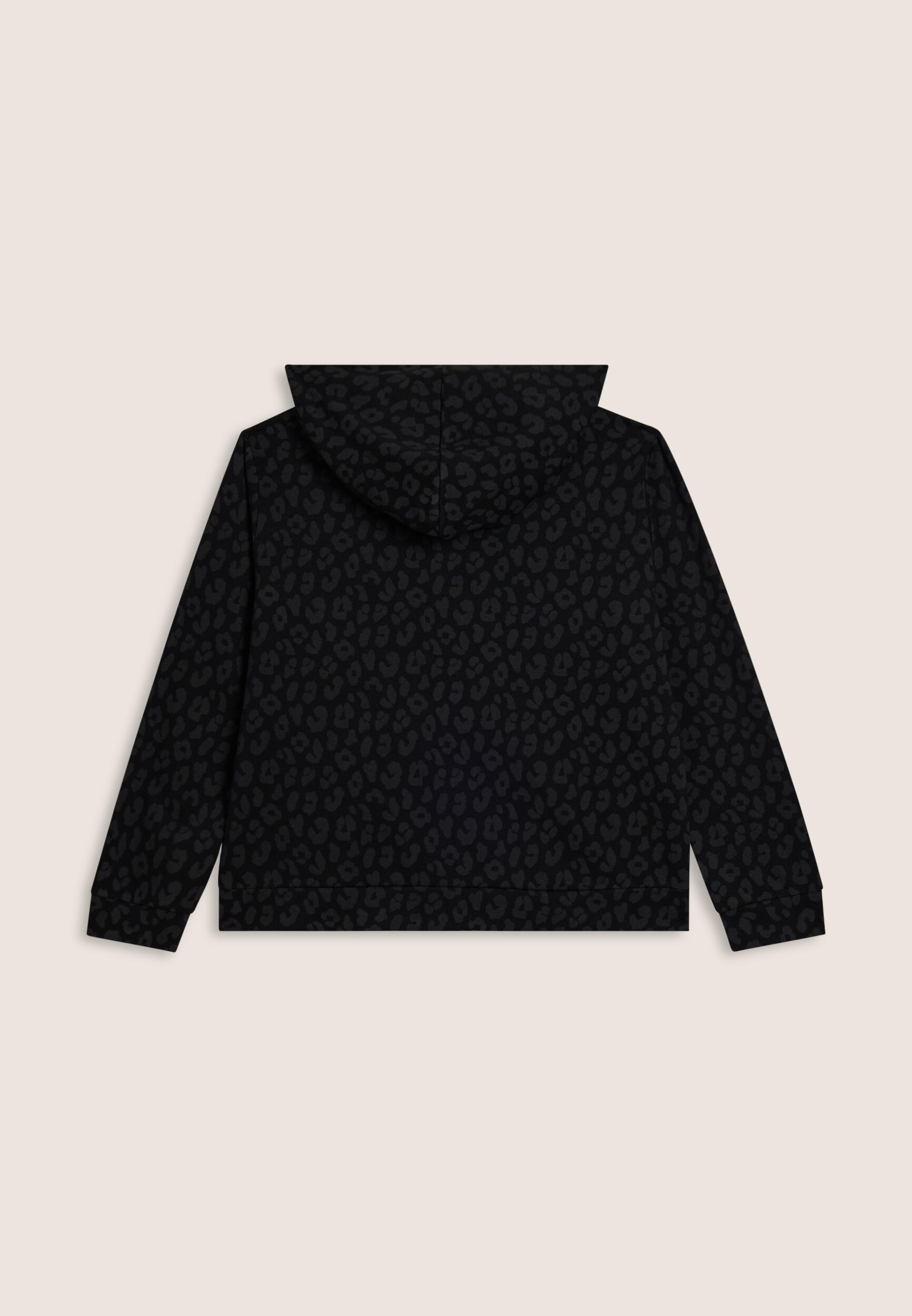 Felpa donna leopardata con zip e cappuccio 2/3