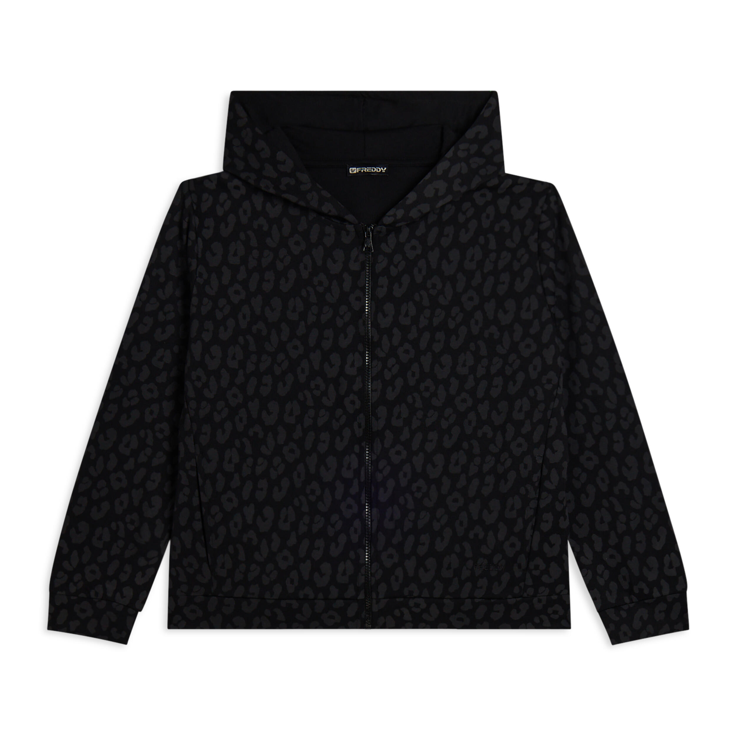 Freddy - Sweat-shirt Pour Femmes Imprimé Léopard Avec Fermeture Zippée Et Capuche - Sweat Zippé - Gris - Decathlon