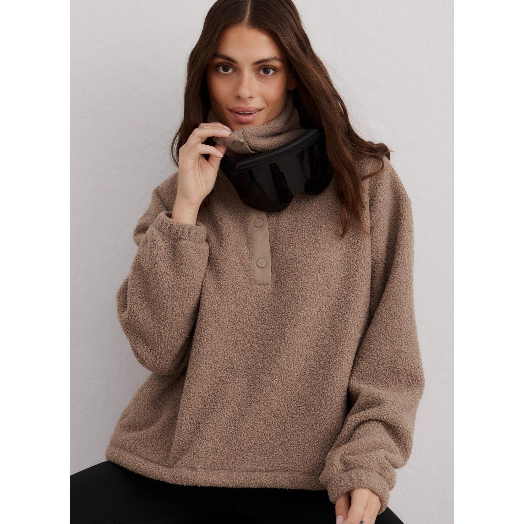 Aim'n - Femme Pull Polaire Avec Fausse Fourrure Marron Clair - Polaire - Marron - Decathlon