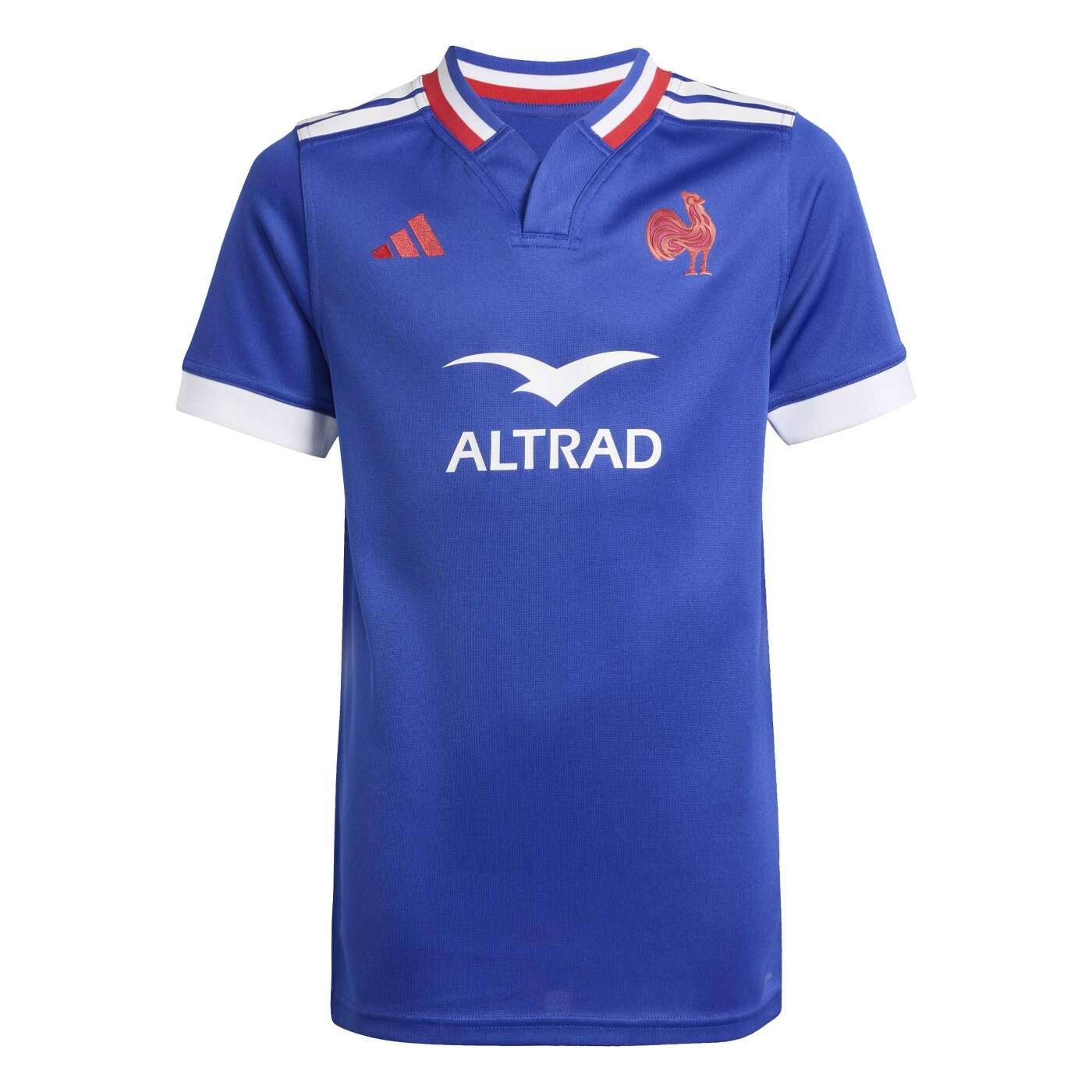 Adidas - Maillot Replica Domcile Junior France Rugby Pour Enfant Bleu - Maillot Manches Courtes - Bleu - Decathlon