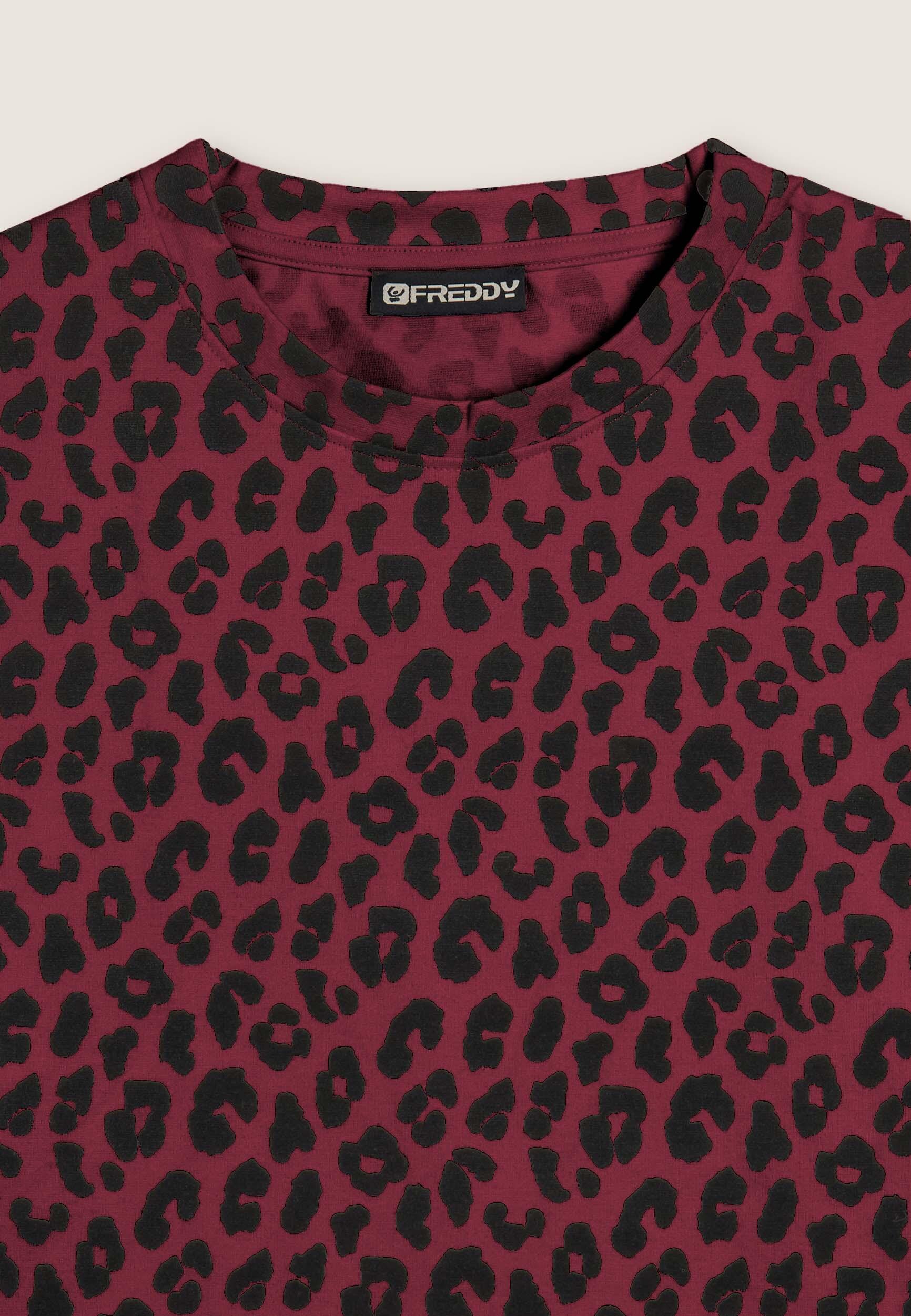 Sudadera de cuello redondo con estampado de leopardo para mujer 3/3