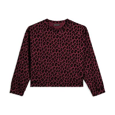 Felpa donna leopardata girocollo