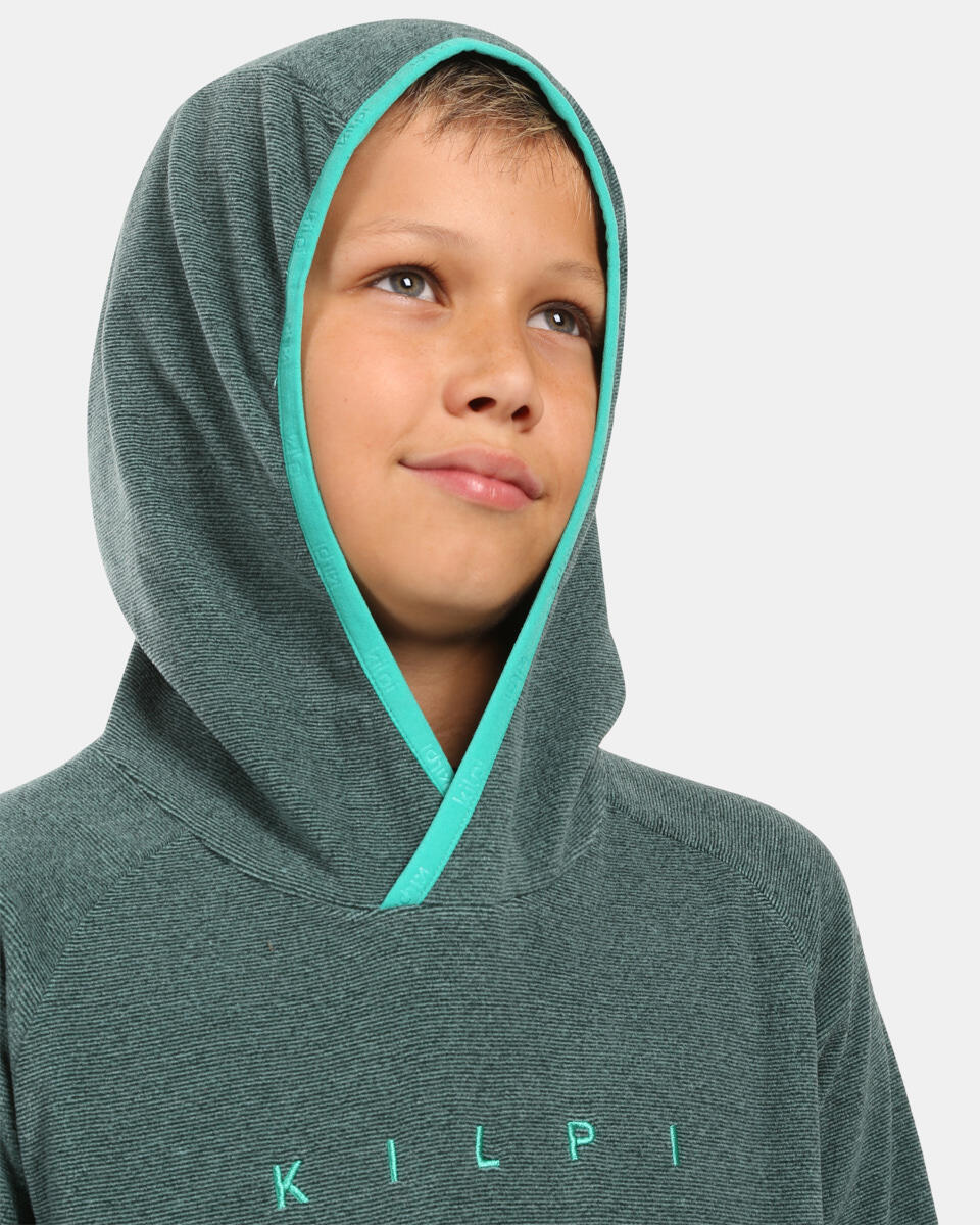 Sweat à capuche garçon Kilpi Flond-JB vert 3/4