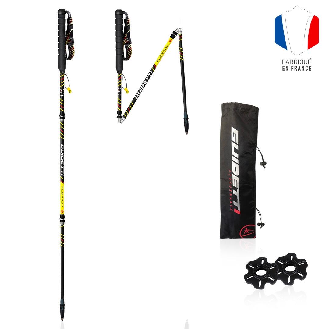 Guidetti - Bâtons De Trail Pliables En Carbone - Platinium Aero Perf - Bâtons De Trail - Rouge - 125 Cm - Decathlon