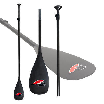 F2 SUP Paddel 90% Carbon Paddle 3-teilig 166-230cm Schwarz