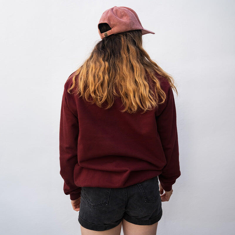 Sweat coton bio Pounda Feroce - Bordeaux 3/4