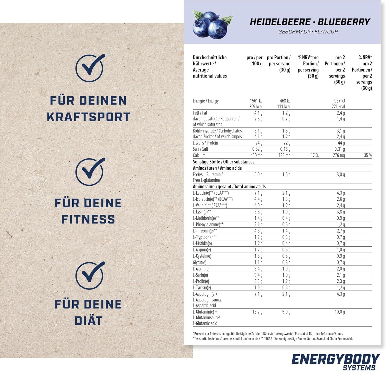 Nature Whey Protein Heidelbeere 3/4