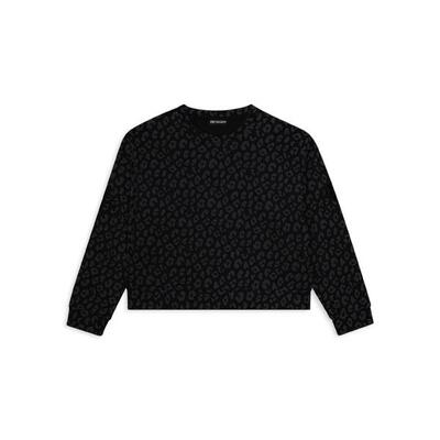 Felpa donna leopardata girocollo