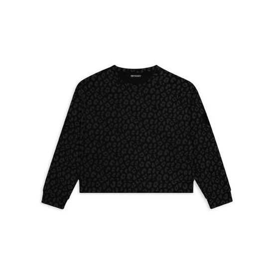 Felpa donna leopardata girocollo