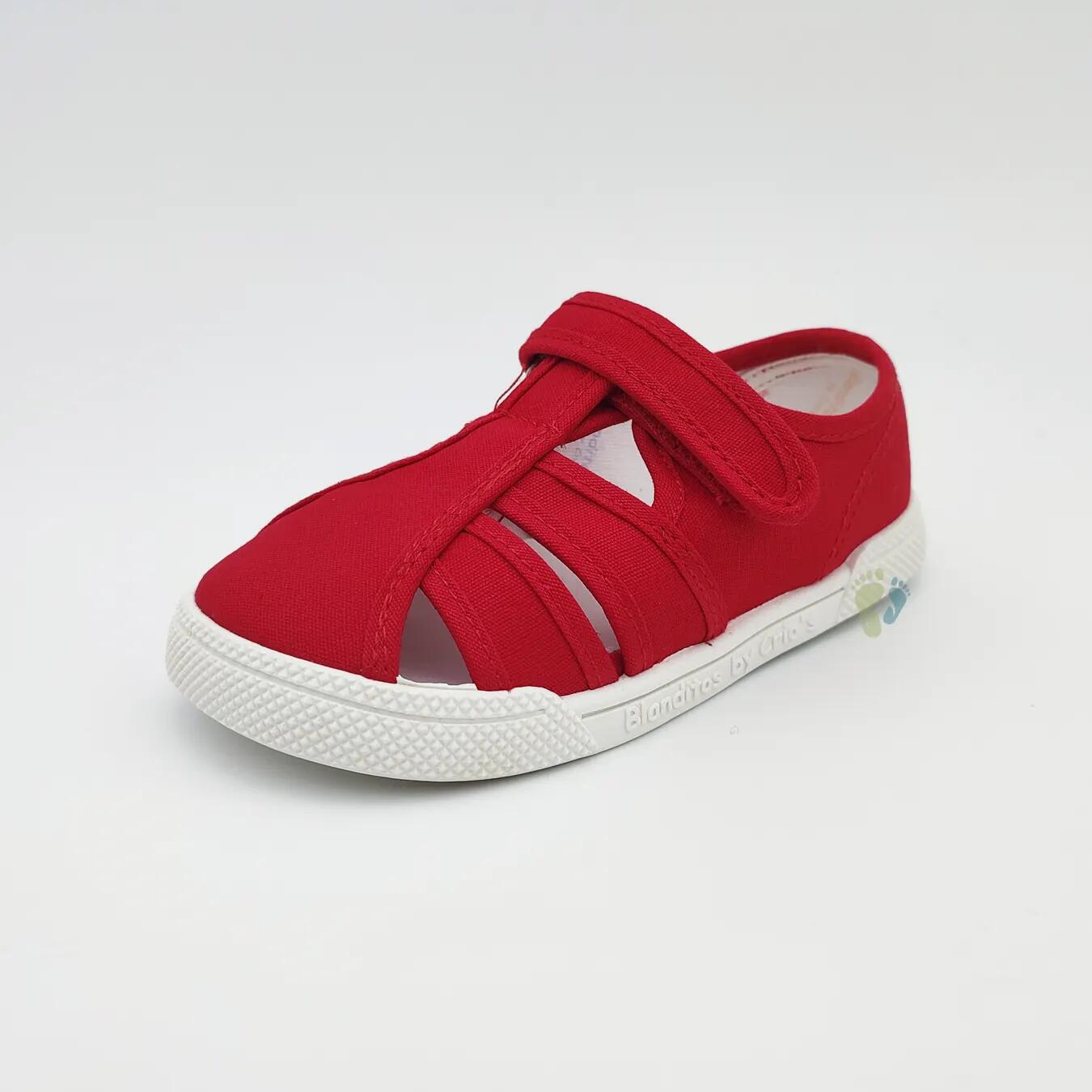 Blanditos Sandalias de Lona Mango Rojo - Talla 20 4/6