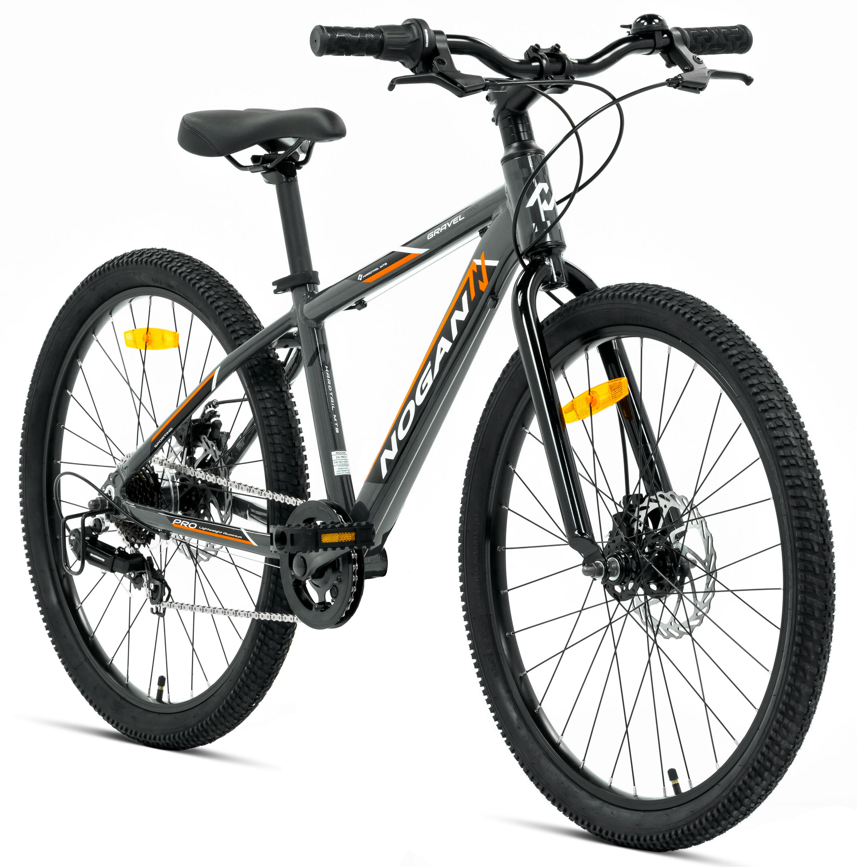 Vélo enfant léger Nogan Gravel PRO - 24 pouces - 7 vitesses - Gris 2/7