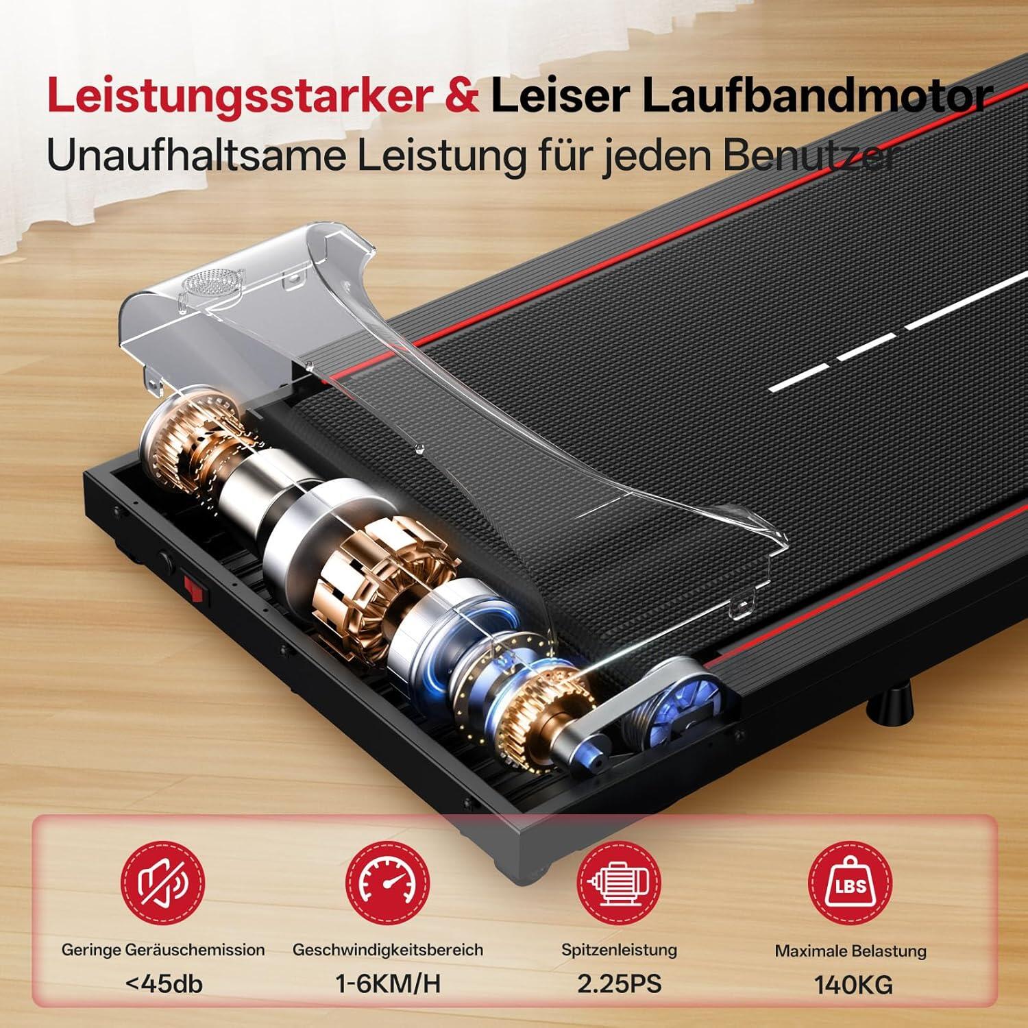 Walking Pad loopband 3-in-1, 2.25HP, LED-scherm, 1-6km/h, afstandsbedien, 140KG 2/7