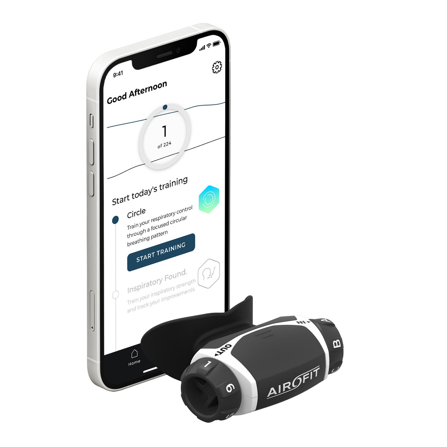Airofit Active – Entraîneur Respiratoire Avec Appli Mobile Pour Améliorer Capacité Pulmonaire, Bien-être Et Sport