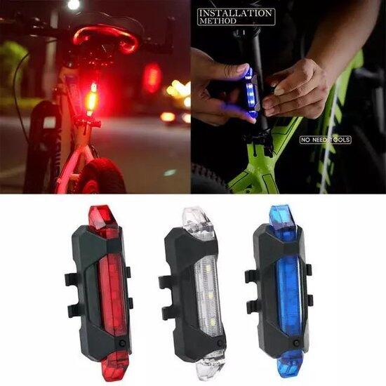 Led Fietslamp voorlicht Achterlicht oplaadbaar 3/7
