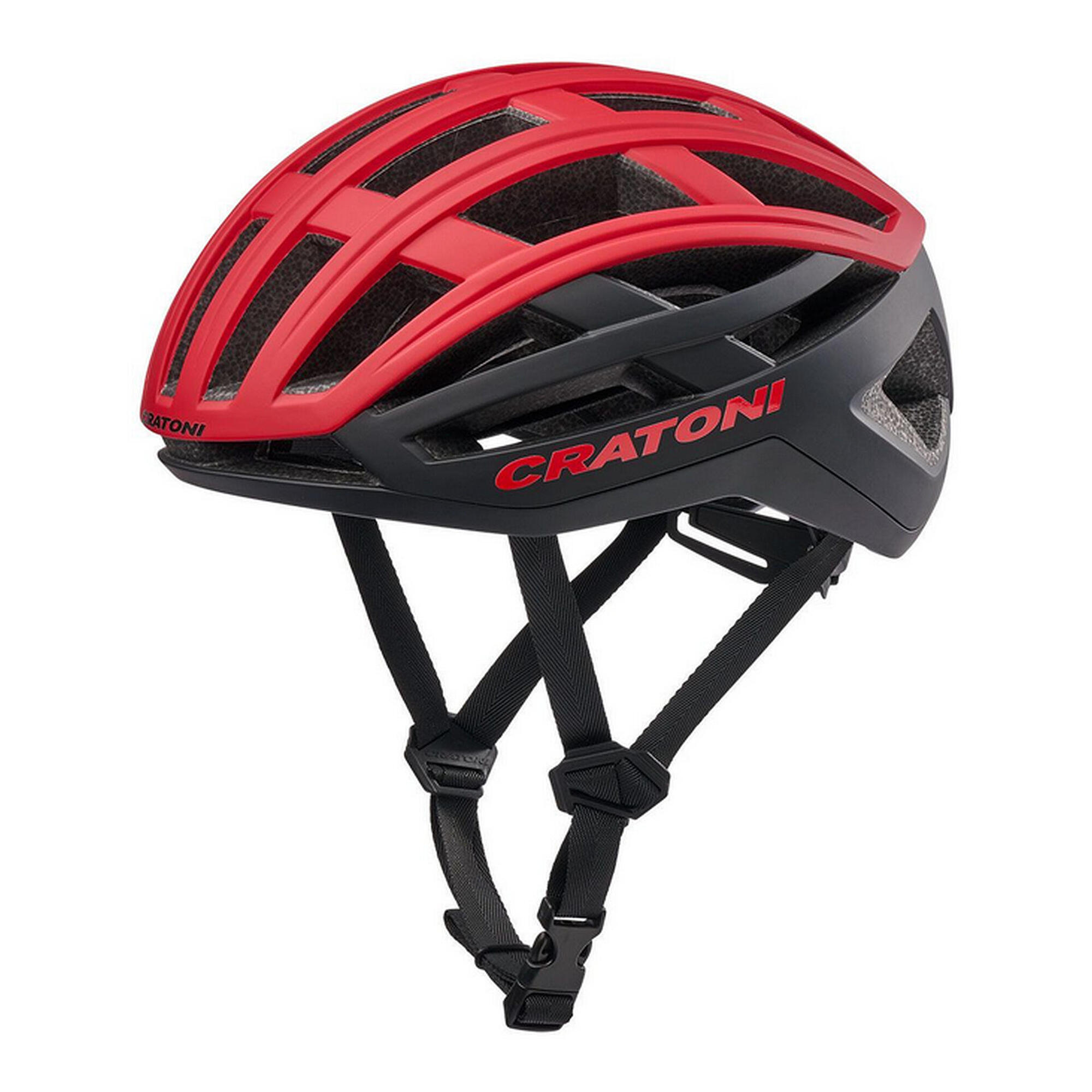 Kask rowerowy szosowy/gravelowy C-AirLite, czerwono-czarny