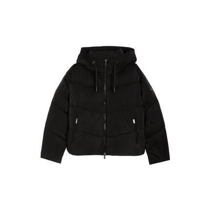 Doudoune cropped pour femmes avec col montant et cordon réglable