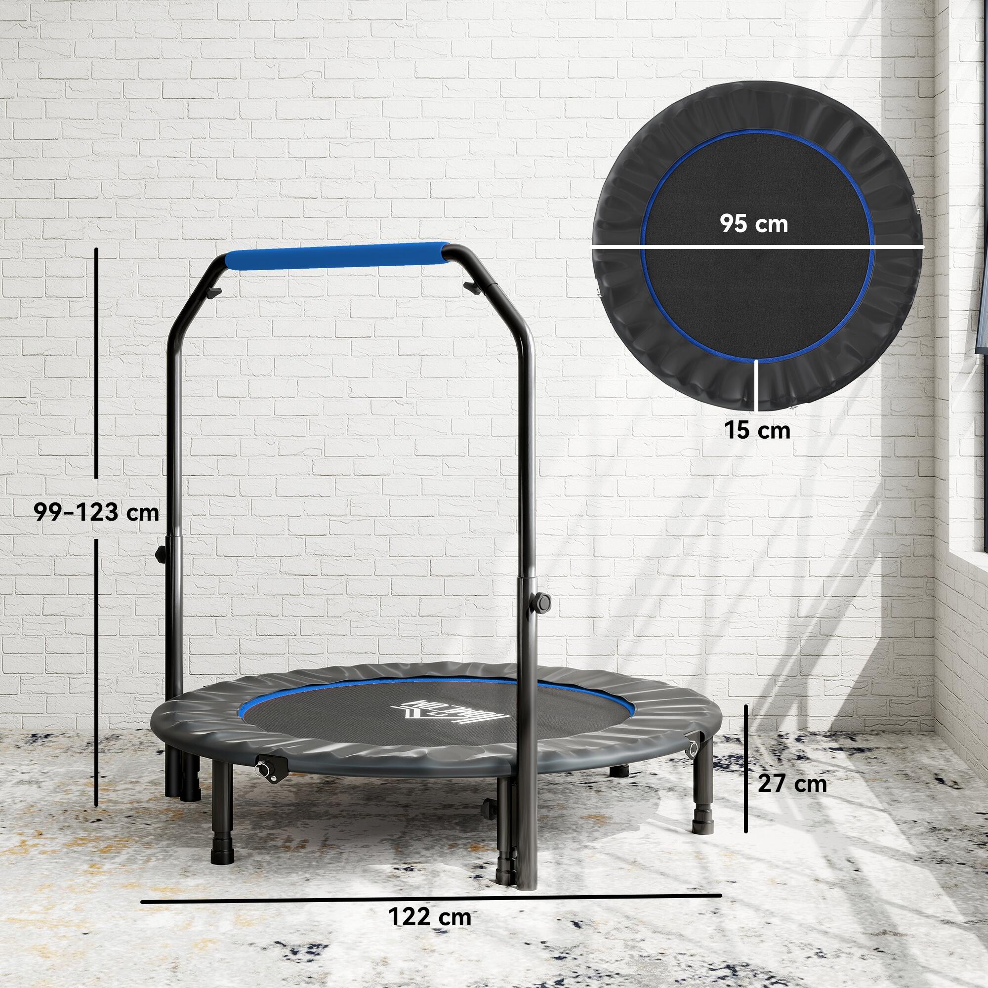 Trampolín de Fitness HOMCOM 122x122x123 cm Azul 3/5