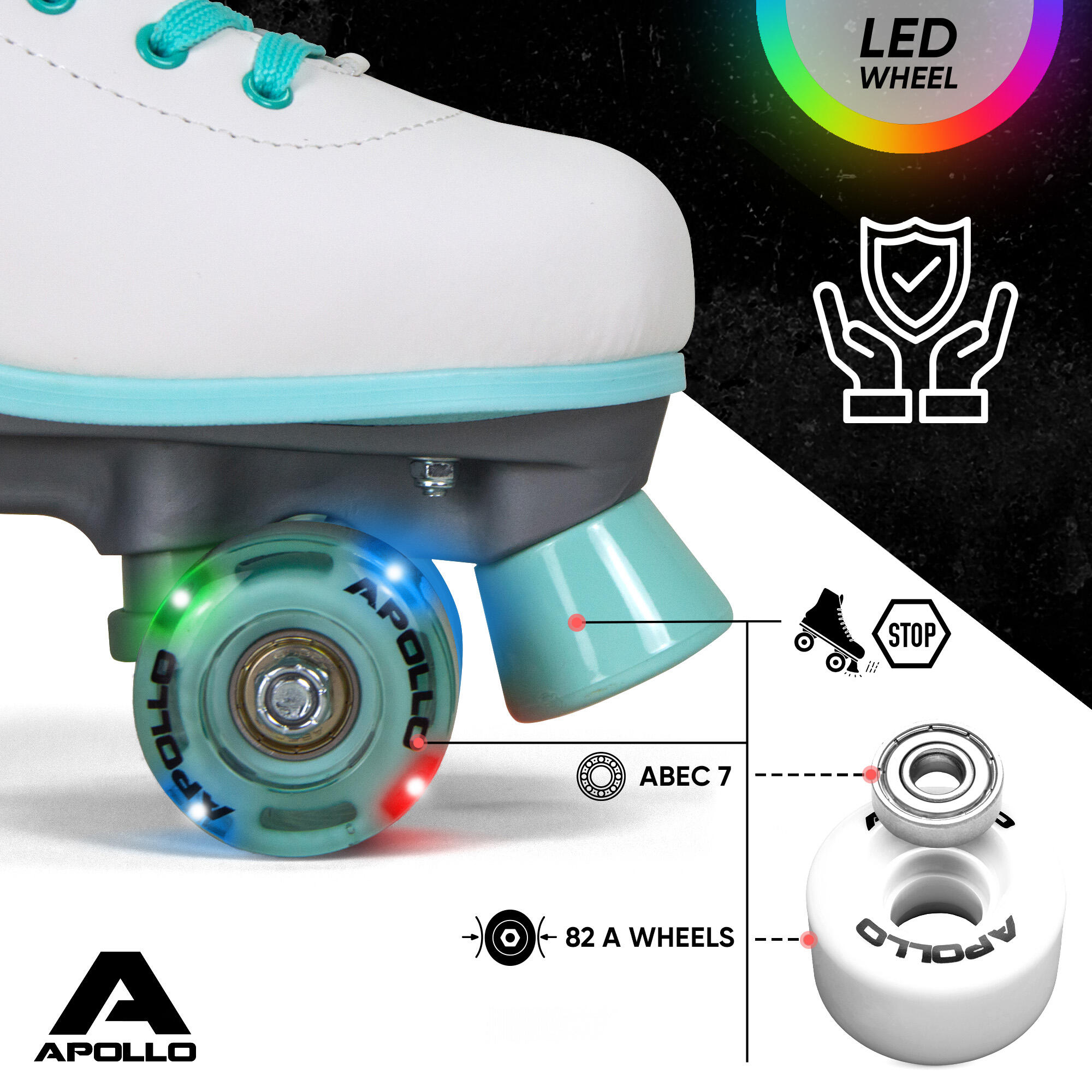 Apollo Disco Roller Classic – pattini a rotelle regolabili per bambini e adulti 5/7