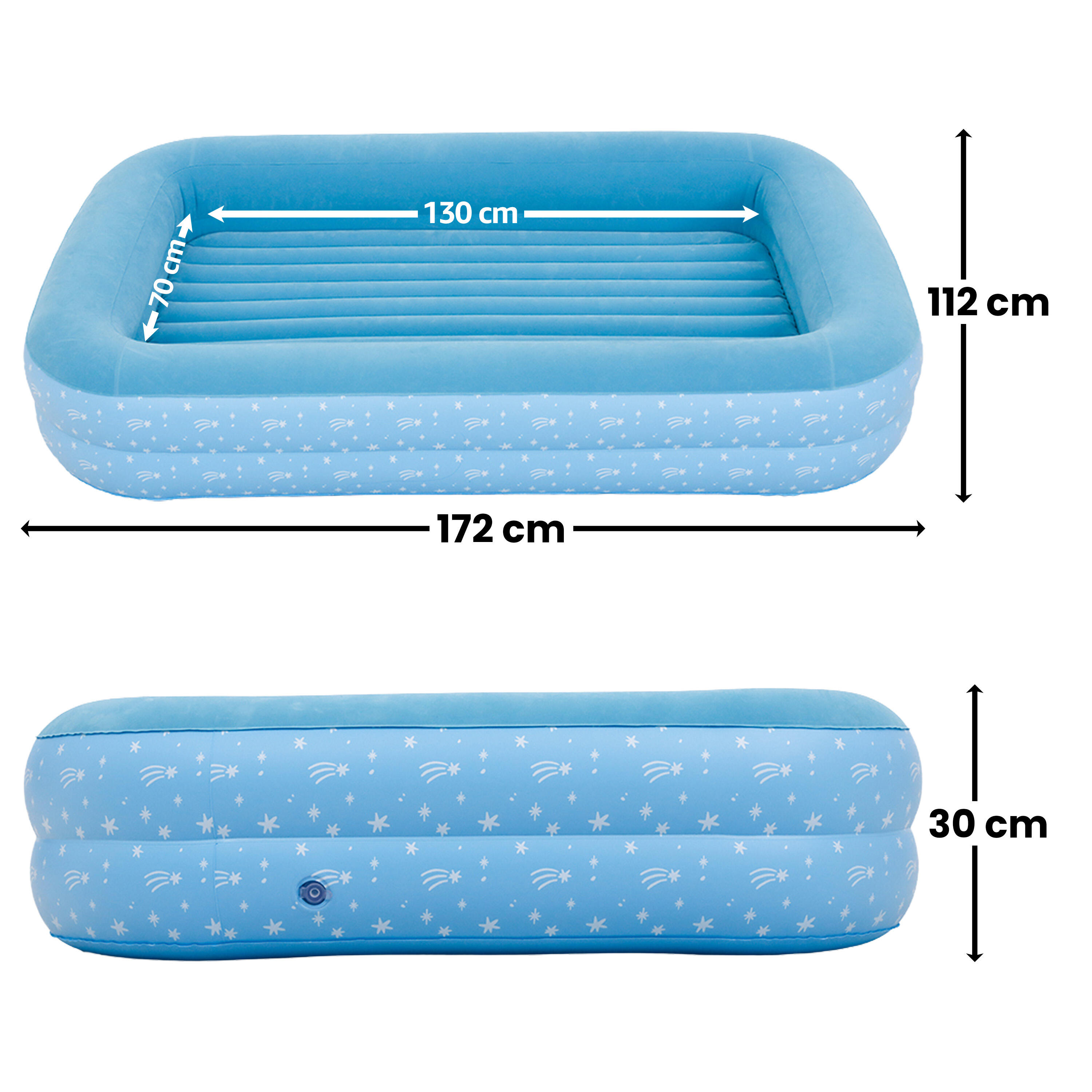 Luftmatratze Camping für 1 Kind 172x112x30cm Set mit Pumpe 3/7