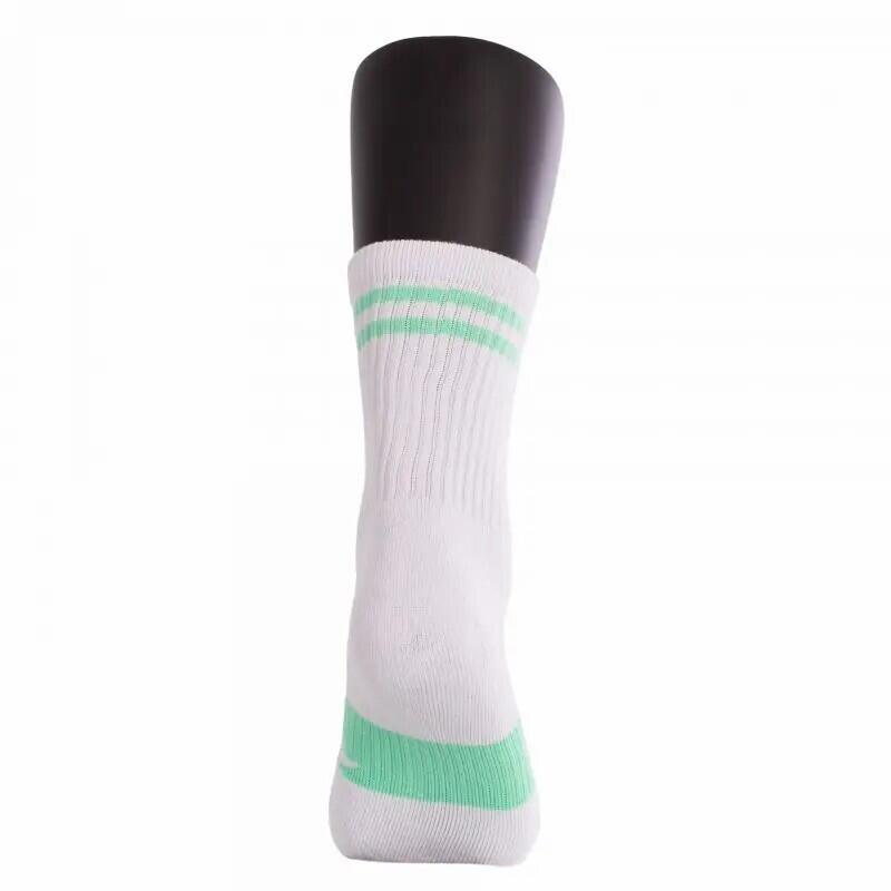 Șosete moi, înalte până la gambe, alb-verde