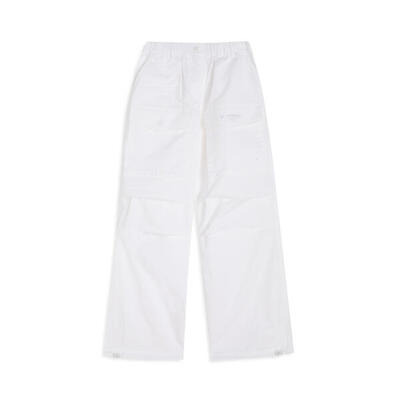 Pantaloni cargo in popeline con tasche frontali