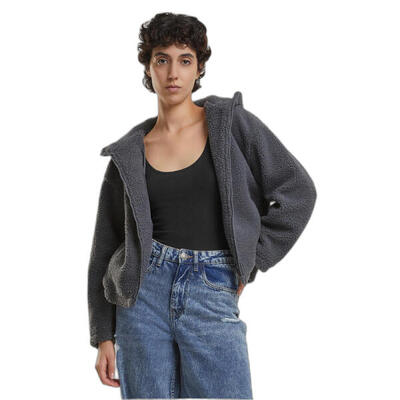 Felpa corta con cappuccio donna Urban Classics Sherpa