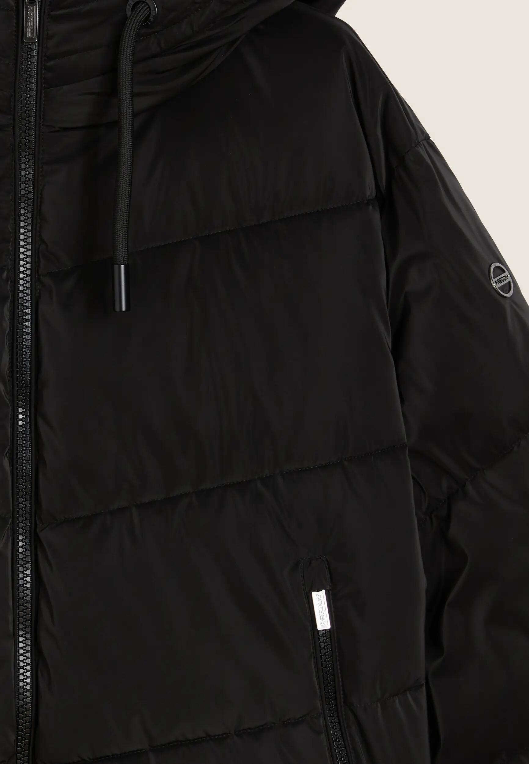 Piumino cropped donna con collo alto e coulisse regolabile 3/3