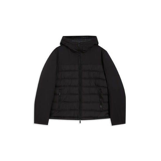Veste rembourrée avec capuche et empiècements lisses