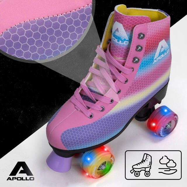 Sljj patins à roulettes réglables avec roues lumineuses, patins à roues