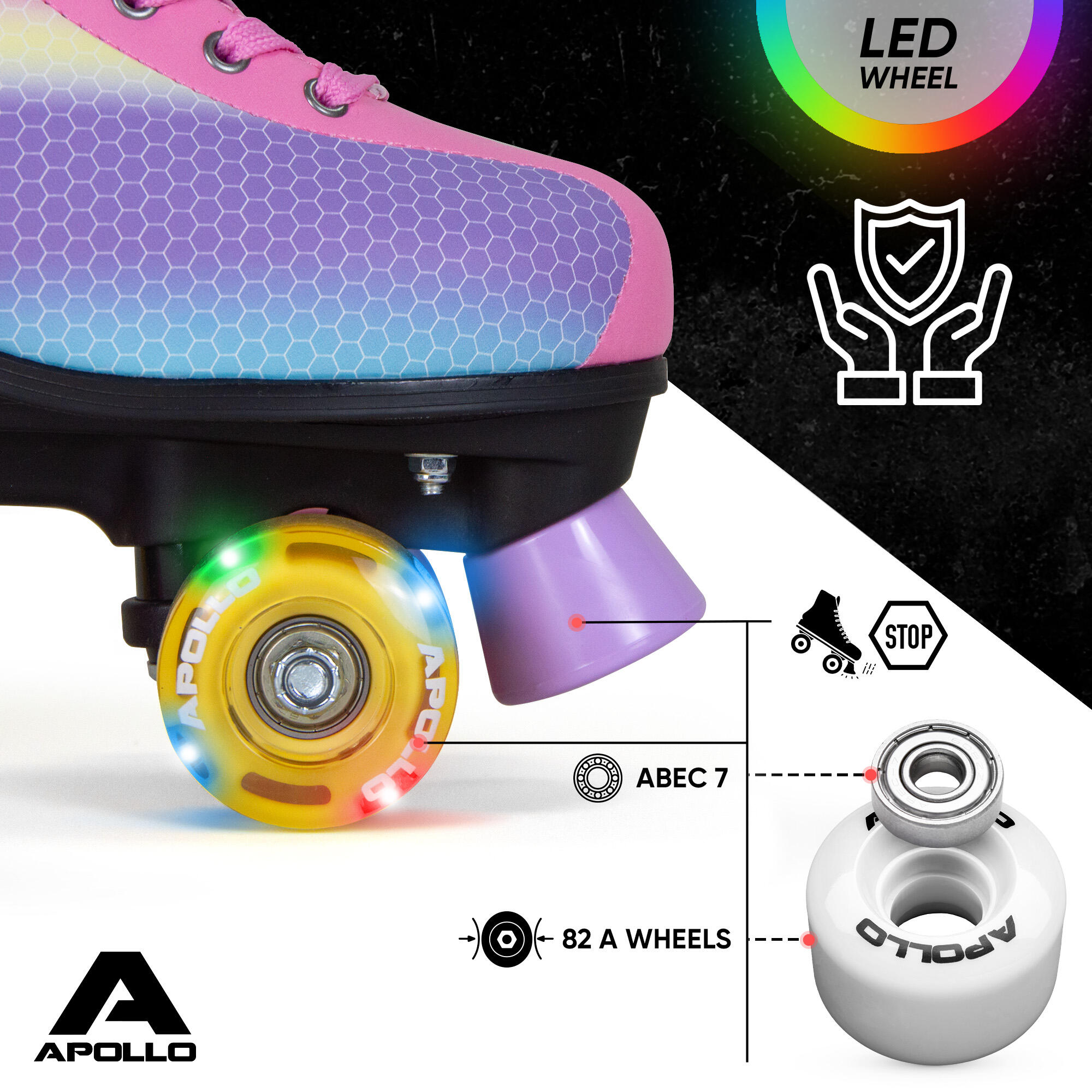 Apollo Disco Roller Classic – patins à roulettes réglables enfants & adultes 5/7