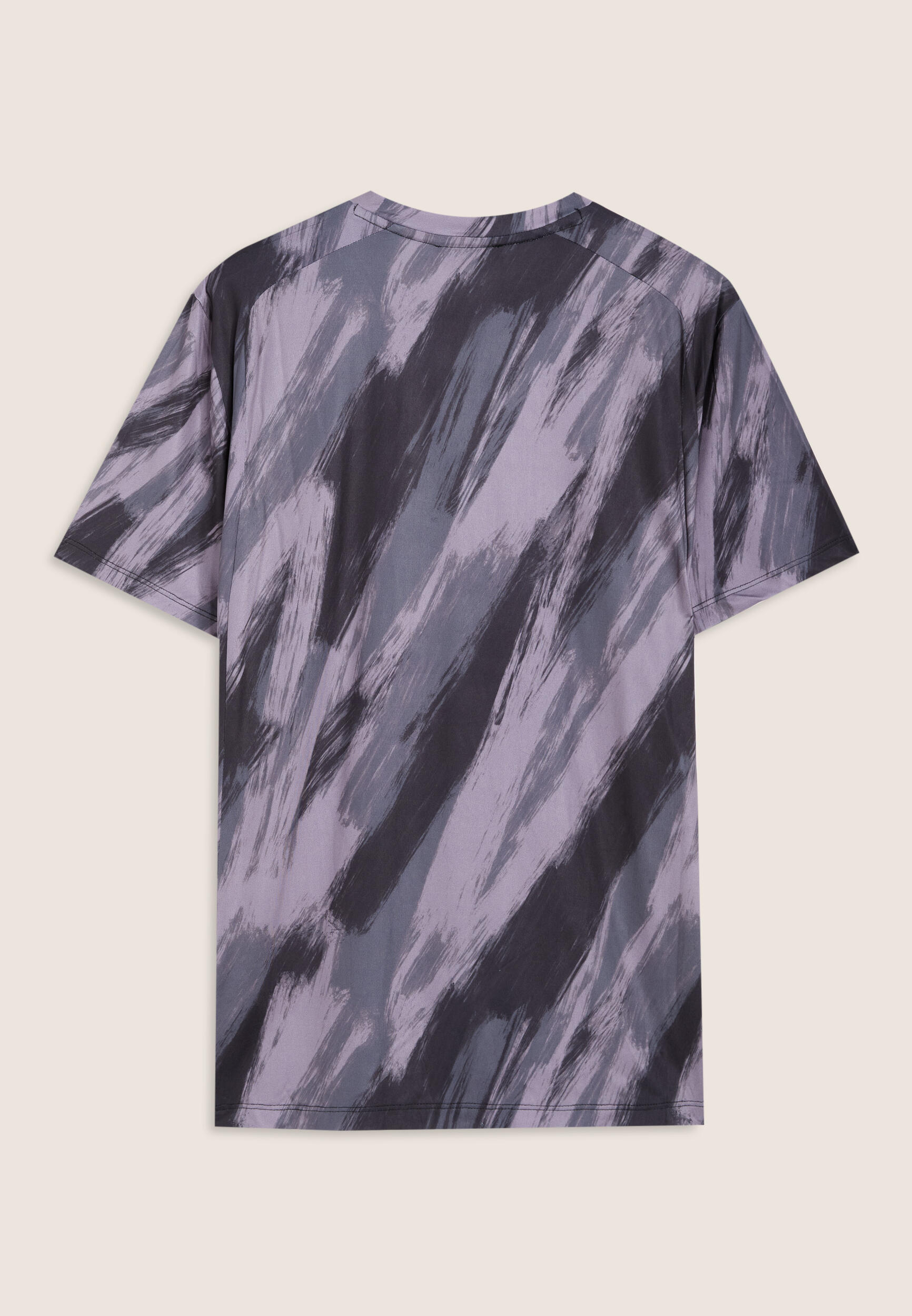 T-shirt stampata effetto pennellata in tessuto tech 2/3