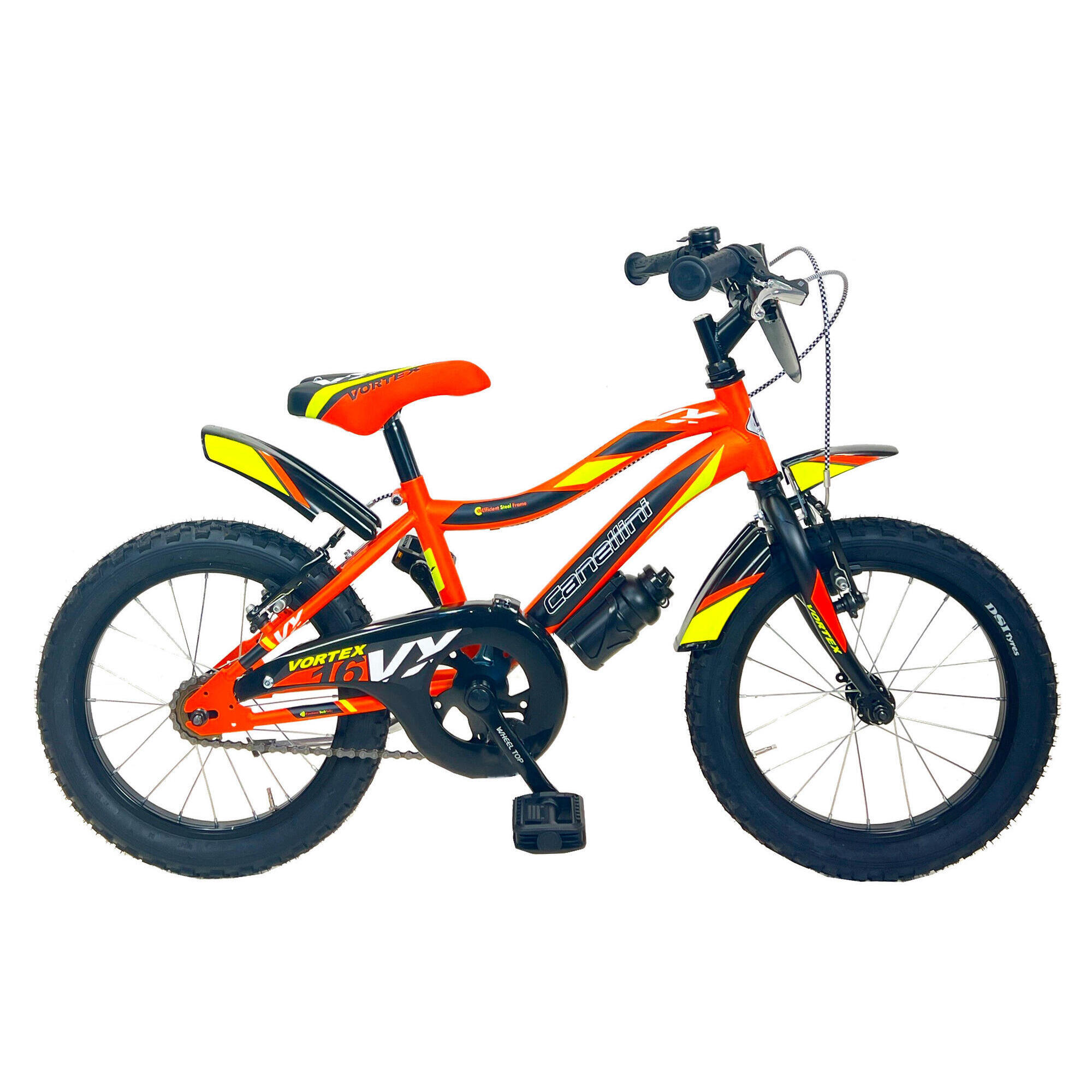 Canellini - Vélo Enfant Vtt Canellini Vortex 16" - Orange/noir/jaune - Vélo Enfant - Jaune|noir|orange - 16" - Decathlon
