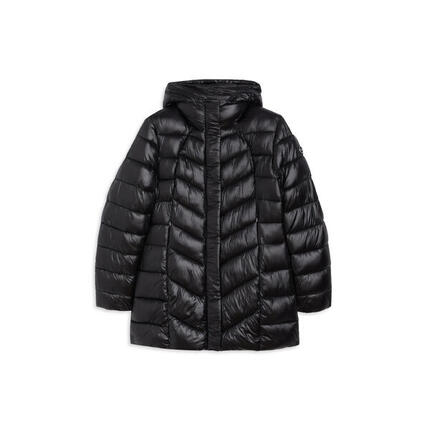 Doudoune pour femmes matelassée avec capuche et boutons à pression