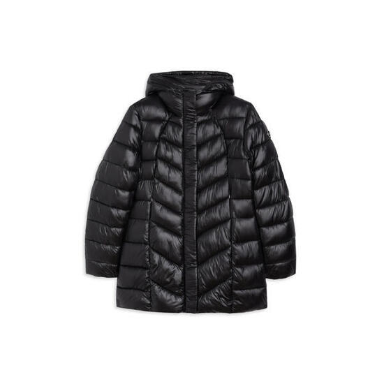 Doudoune pour femmes matelassée avec capuche et boutons à pression