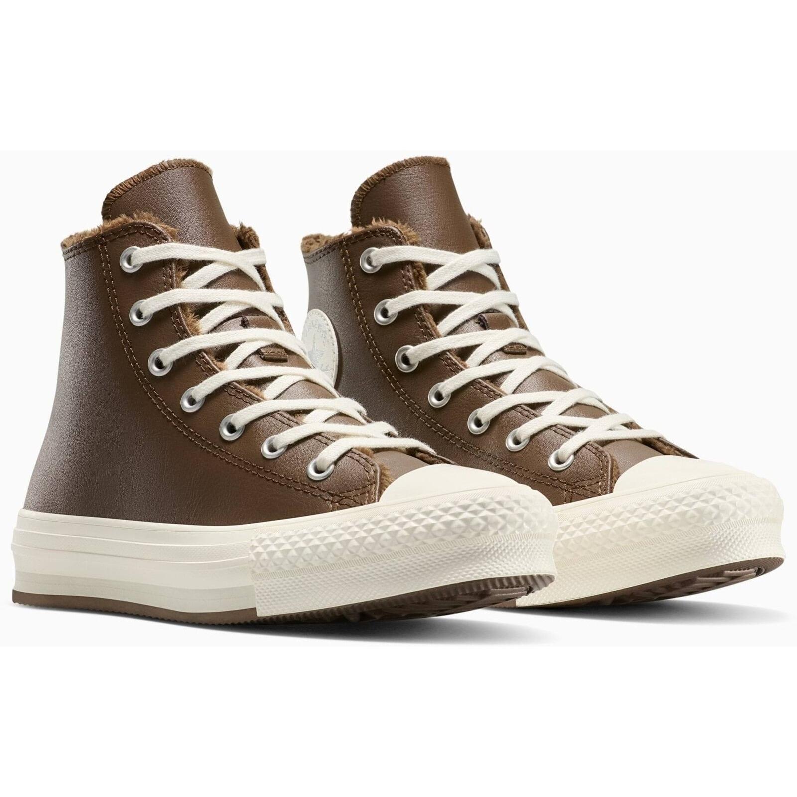 Baskets Converse Chuck Taylor All Star Lift Leather, Marron, Unisexe 3/5