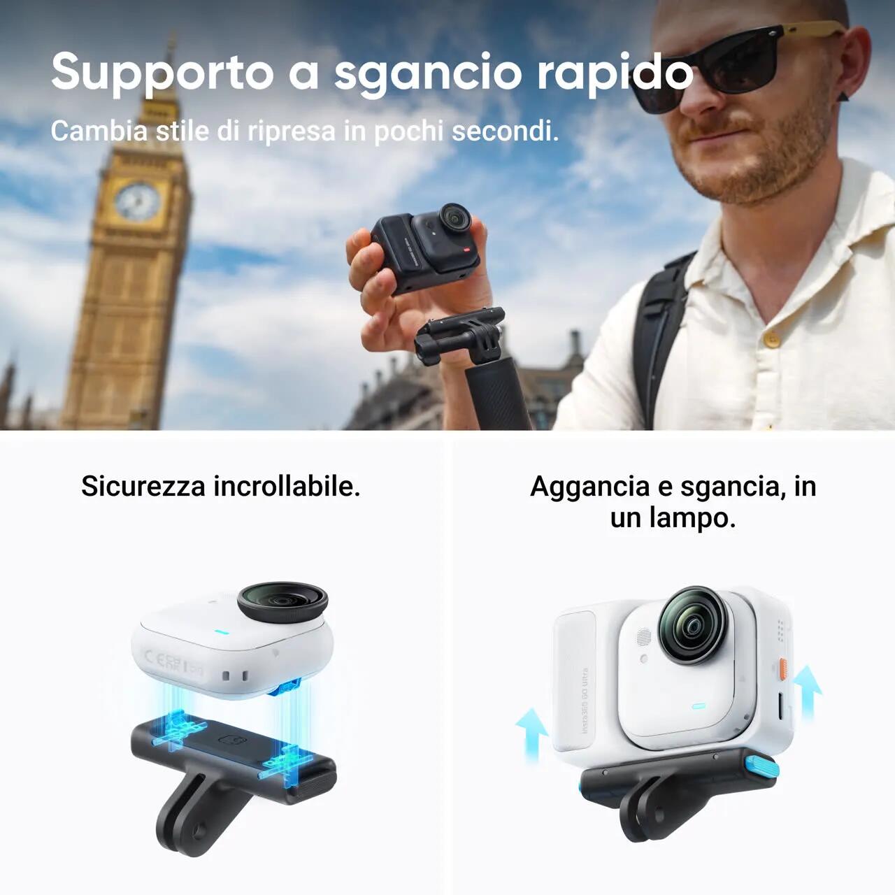 Action Camera Videocamera Insta360 GO Ultra Creator Bundle (Midnight Black) 3/5