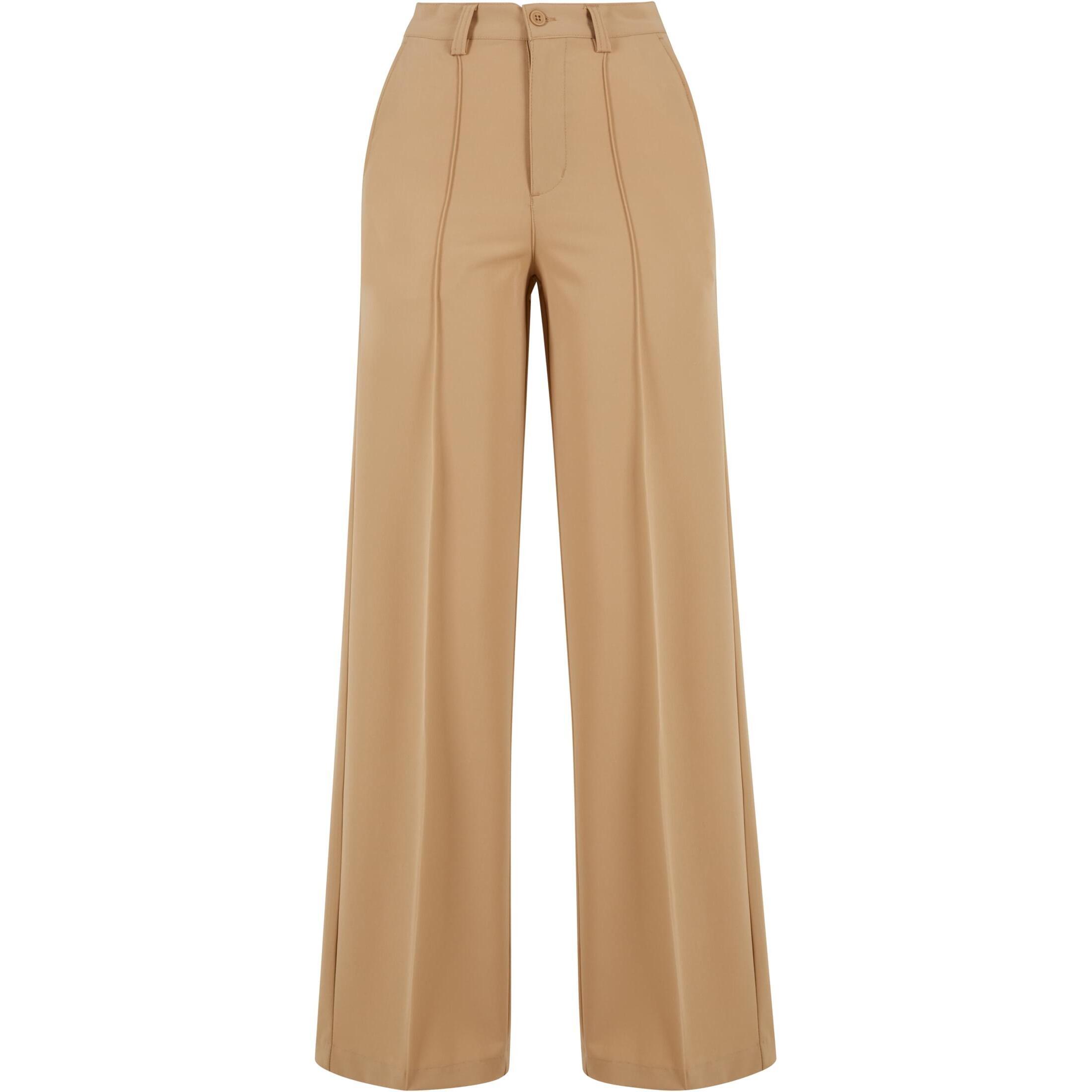 Urban Classics - Pantalon En Viscose À Jambe Large Femme Urban Classics - Pantalons - Beige - Decathlon