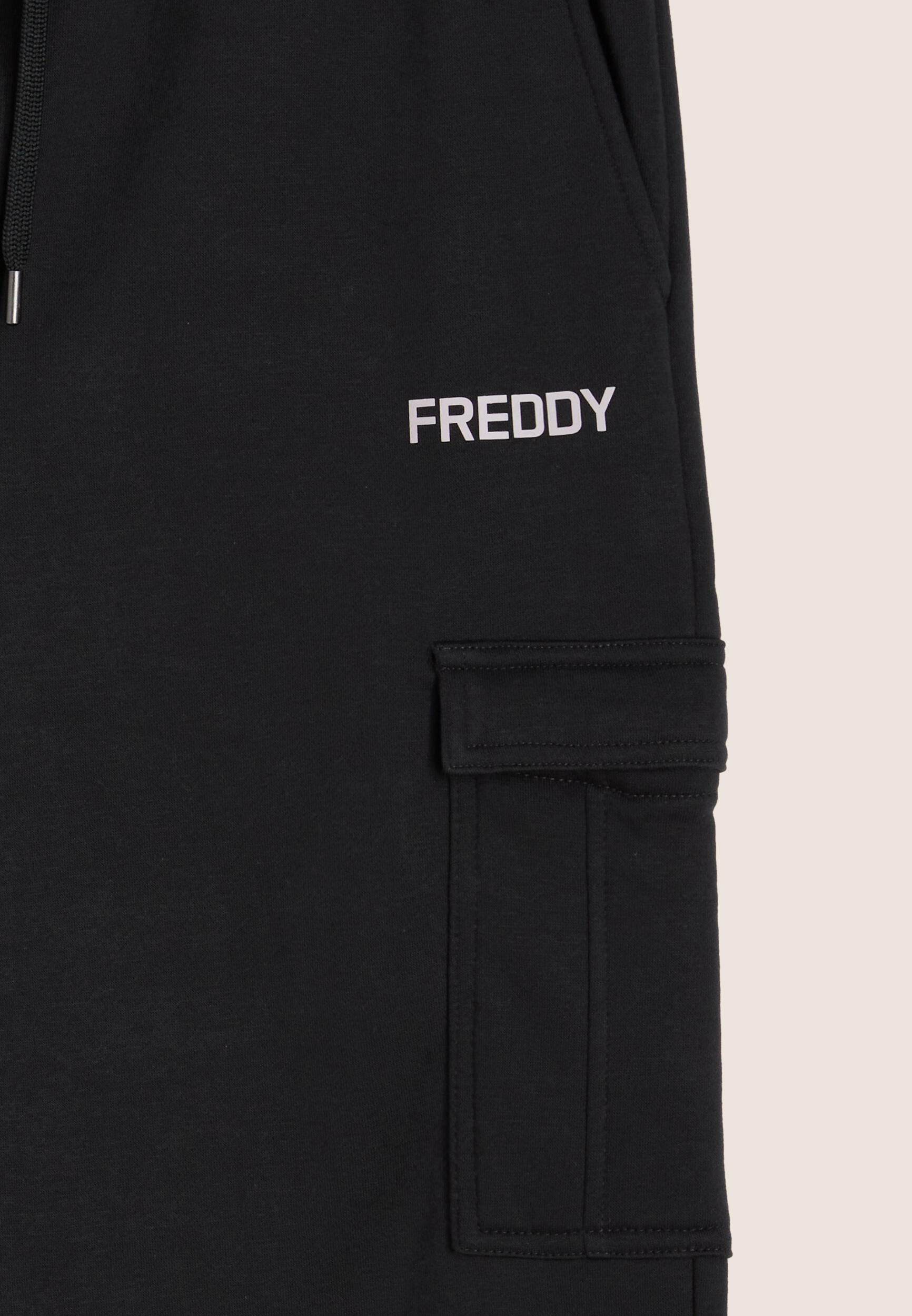 Pantalón cargo de felpa con bolsillo de parche 3/3