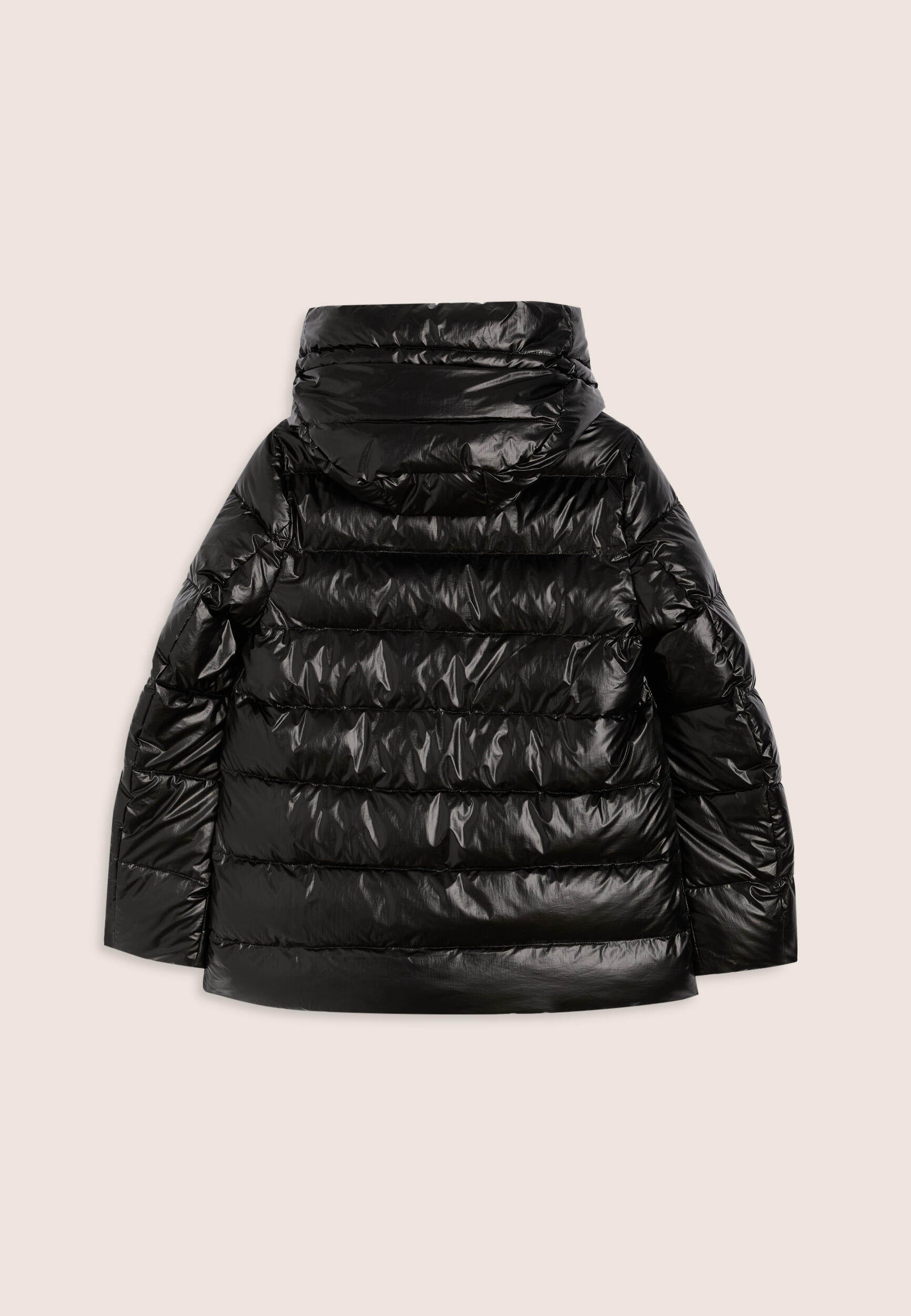 Doudoune pour femmes brillante avec capuche protectrice et cordon 2/3