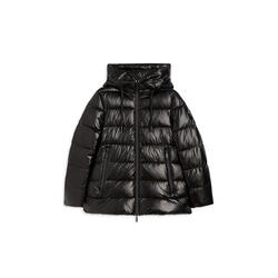 Doudoune pour femmes brillante avec capuche protectrice et cordon