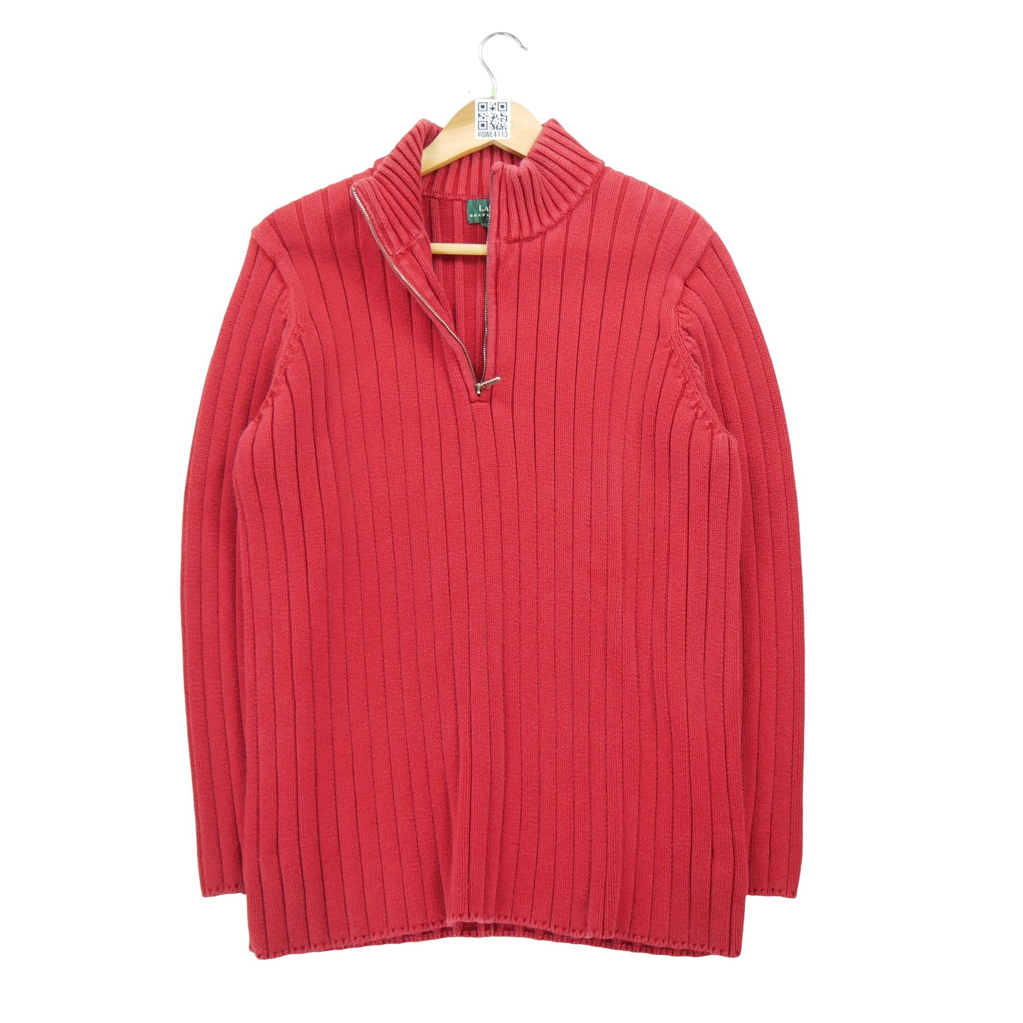 RALPH LAUREN Reconditionné - Pull Femme Rouge - Très Bon État