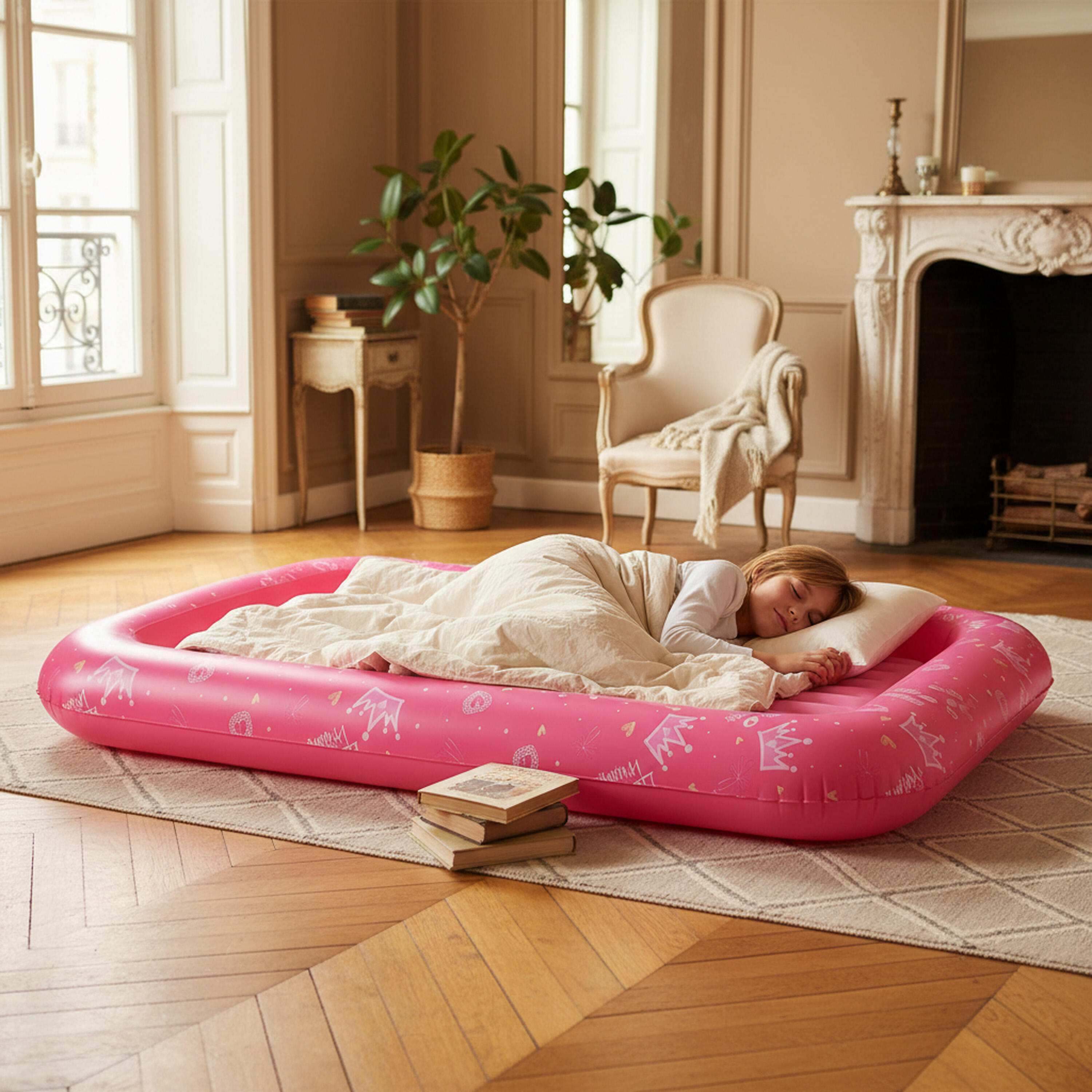 Luftmatratze Camping für 1 Kind 152x89x17,5cm rosa 2/7