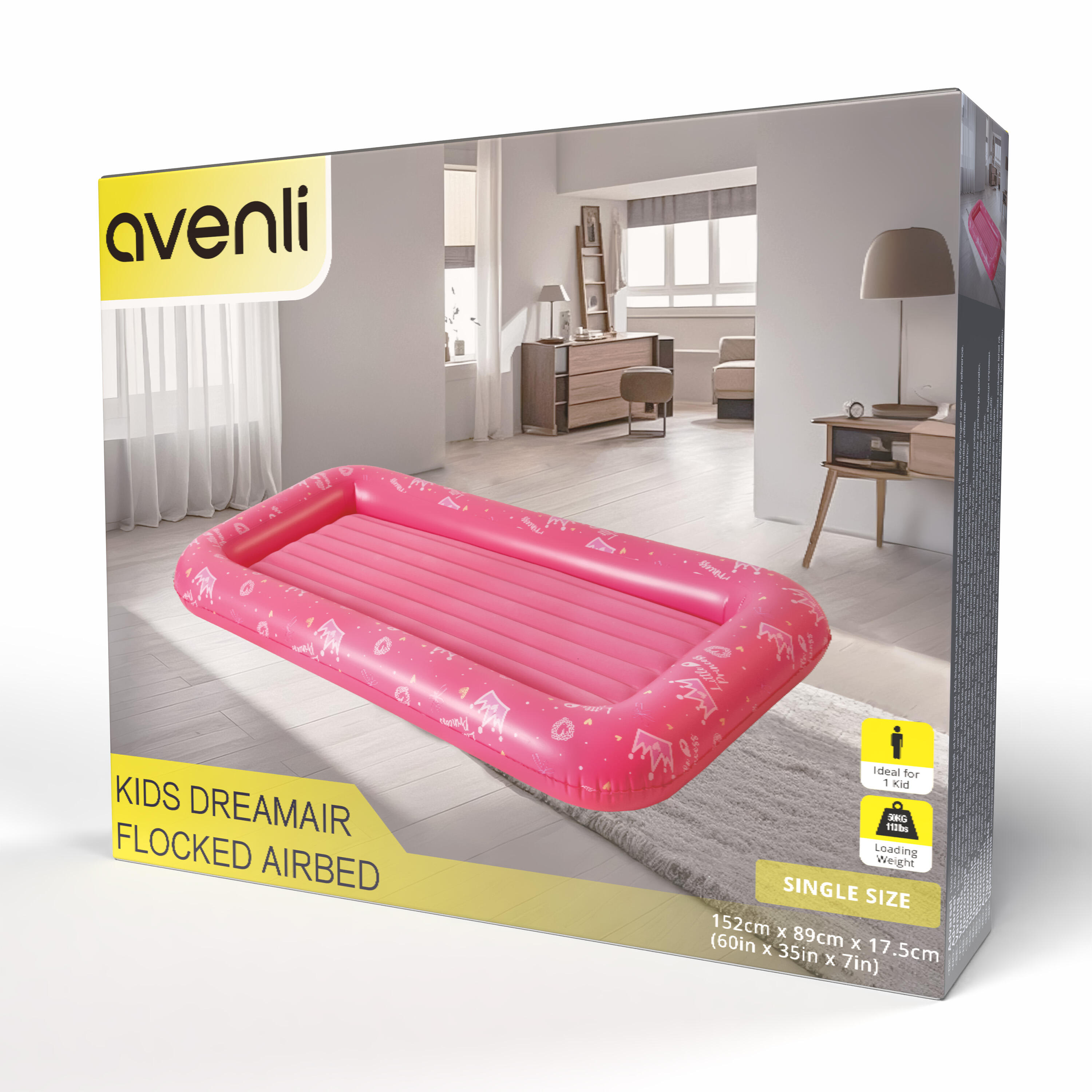 Luftmatratze Camping für 1 Kind 152x89x17,5cm rosa 7/7