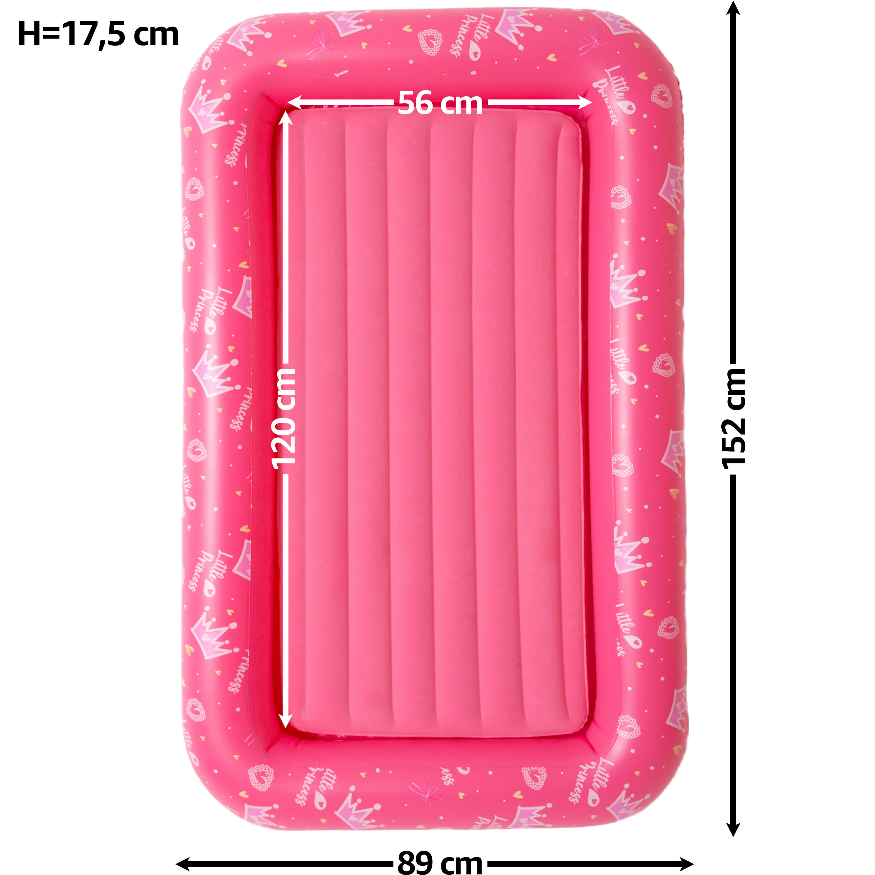 Luftmatratze Camping für 1 Kind 152x89x17,5cm rosa 5/7