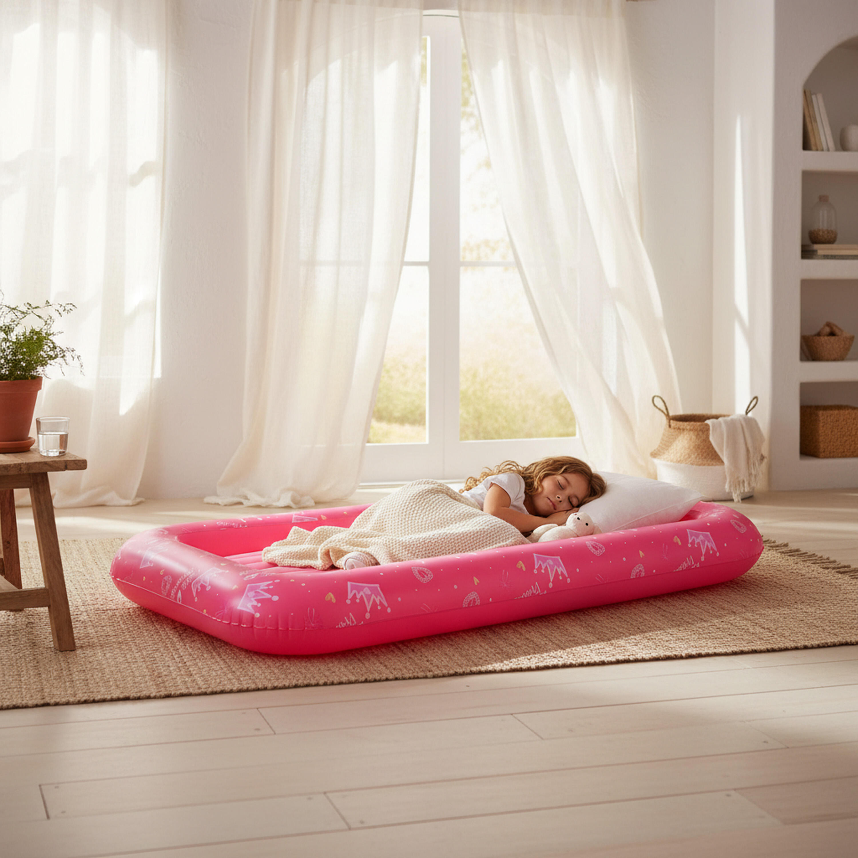 Luftmatratze Camping für 1 Kind 152x89x17,5cm rosa 4/7